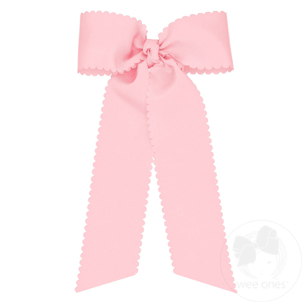 King Grosgrain Bowtie with Scalloped Edge, Knot Wrap, and Streamer Tails