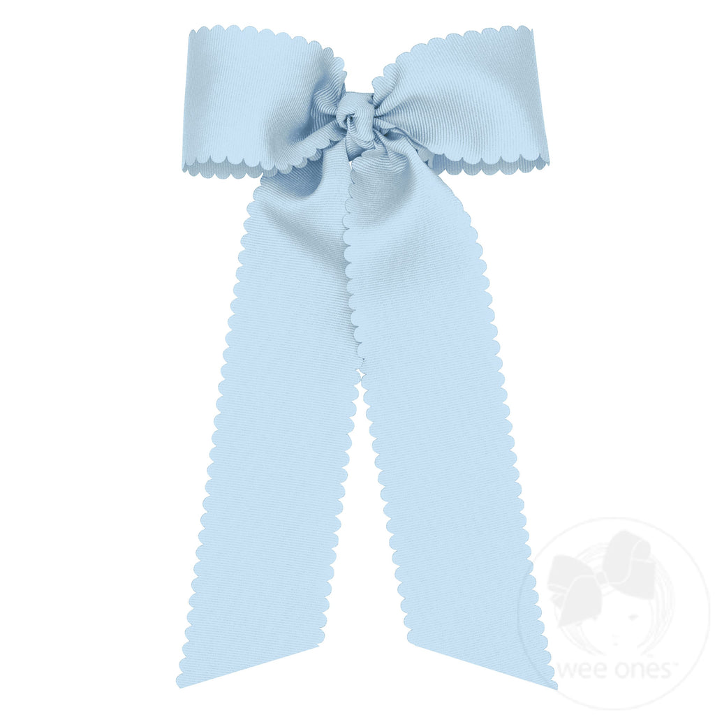 King Grosgrain Bowtie with Scalloped Edge, Knot Wrap, and Streamer Tails