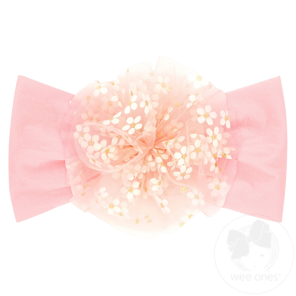Large Flower Tulle Puff on Soft Nylon Band