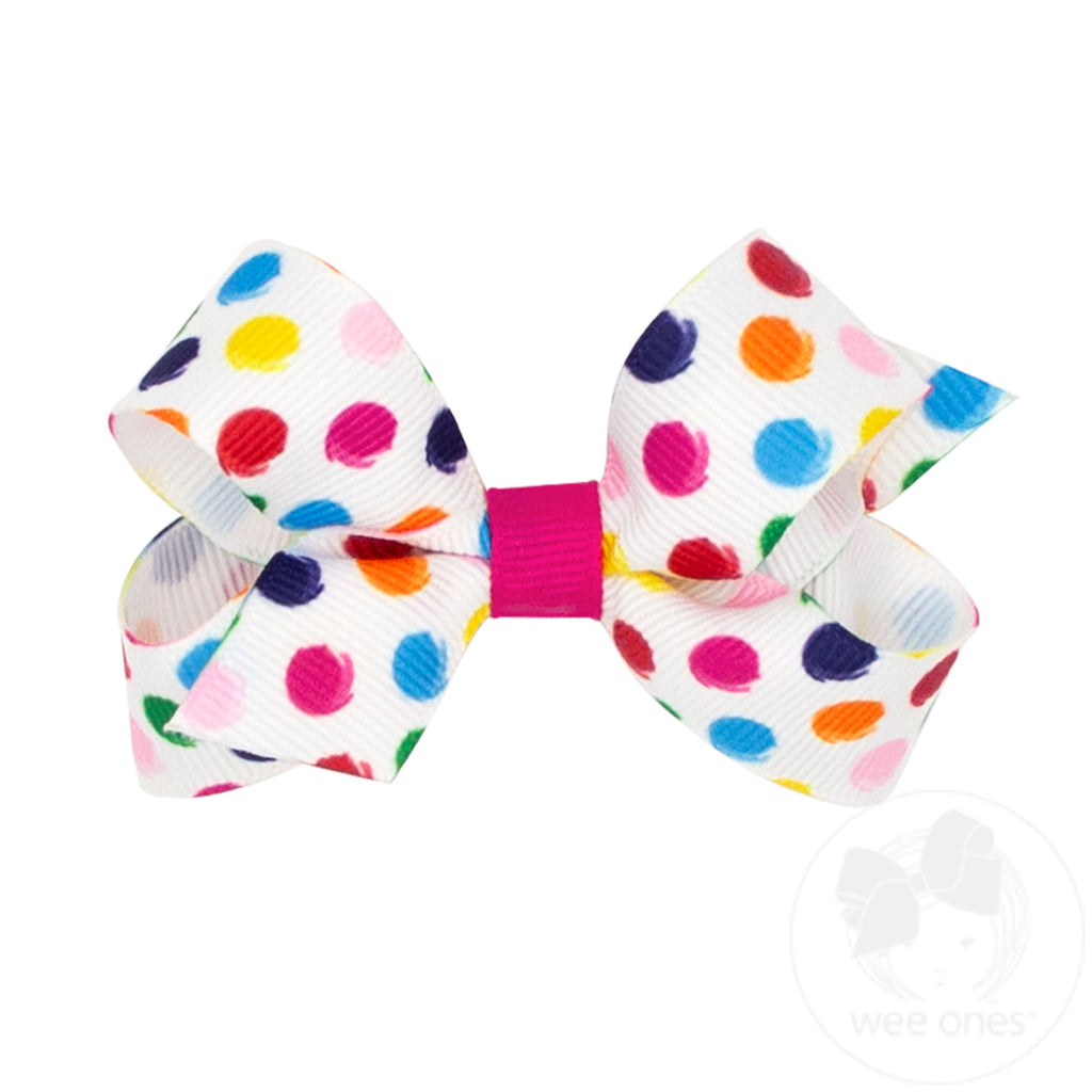 Mini Back to School Print Grosgrain Hair Bow