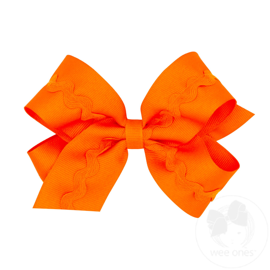 Medium Grosgrain Hair Bow with Ric-Rac Trim