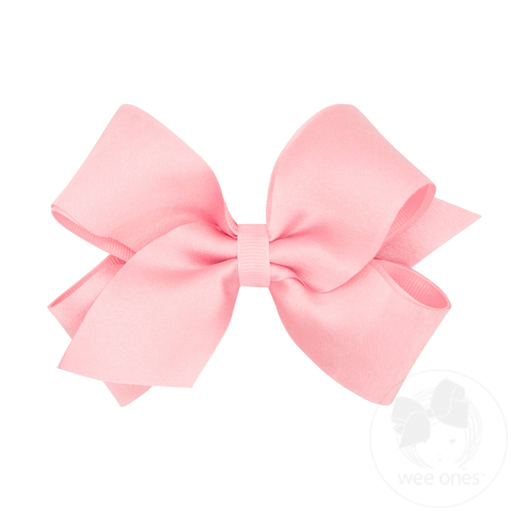 Medium Crepe Satin with Grosgrain Underlay Hair Bow