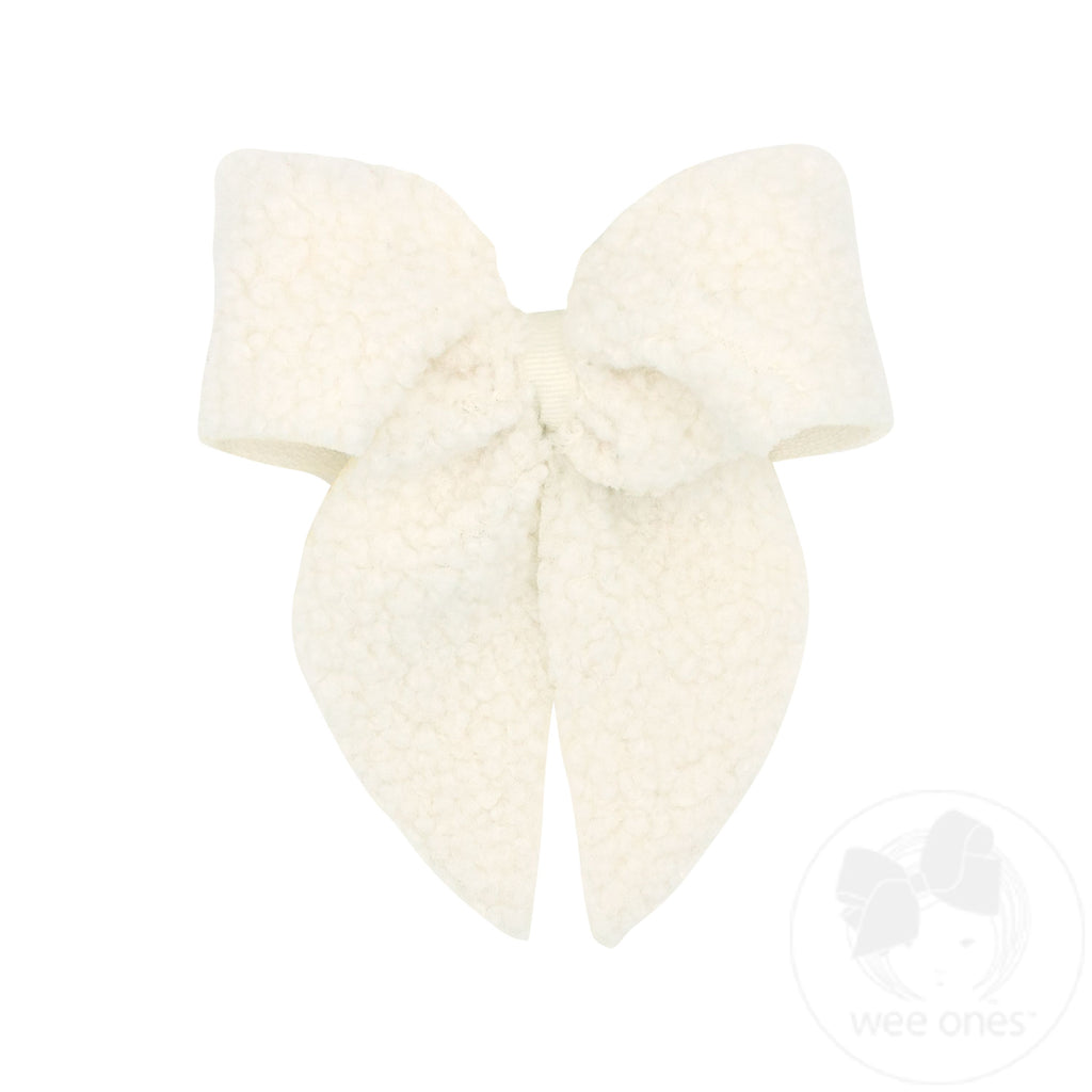 Medium Faux Sherpa Whimsy Tails with Grosgrain Wrap