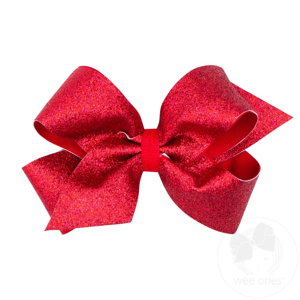 Medium Glitter Vinyl with Grosgrain Underlay Hair Bow