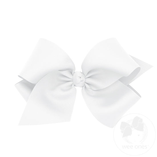 Colossal Classic Grosgrain Girls Hair Bow on a French Clip (Knot Wrap)