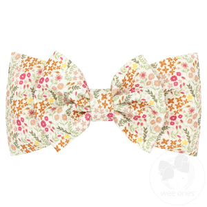Soft printed Rippled-Textured Wide Headband with Large Matching BowTie