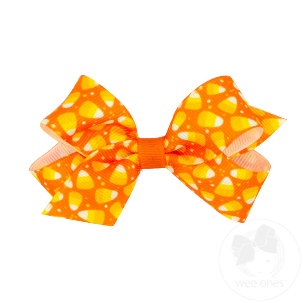 Mini Halloween-themed Printed Grosgrain Hair Bow