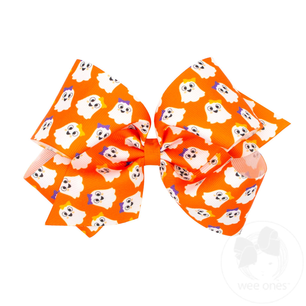King Halloween-themed Printed Grosgrain Hair Bow