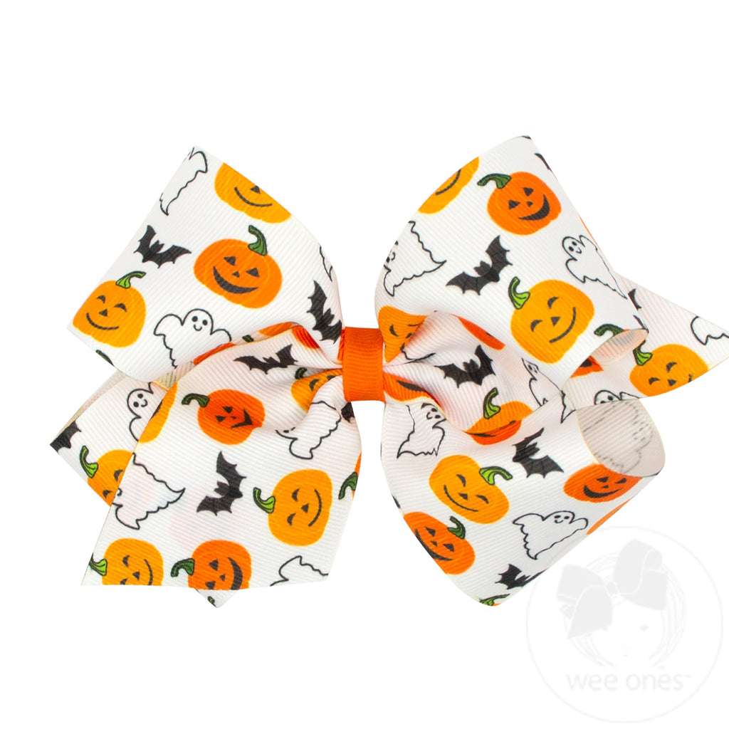 King Halloween-themed Printed Grosgrain Hair Bow