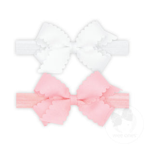 GIFT PACK! Two Mini Scallop Bows With Bands