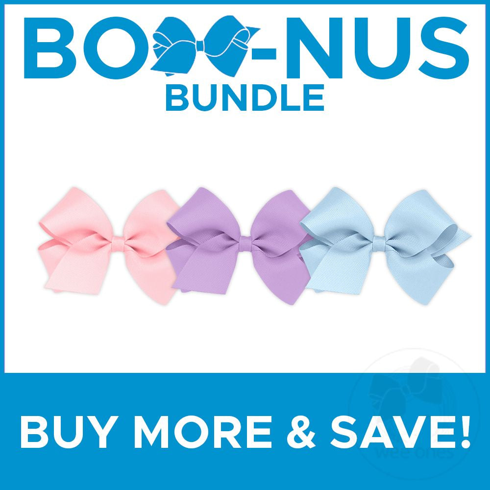 BUY MORE AND SAVE! 3 Medium Classic Grosgrain Girls Hair Bows