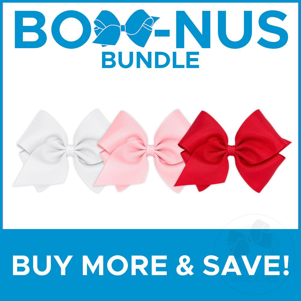 BUY MORE AND SAVE! 3 Mini King Classic Grosgrain Girls Hair Bows