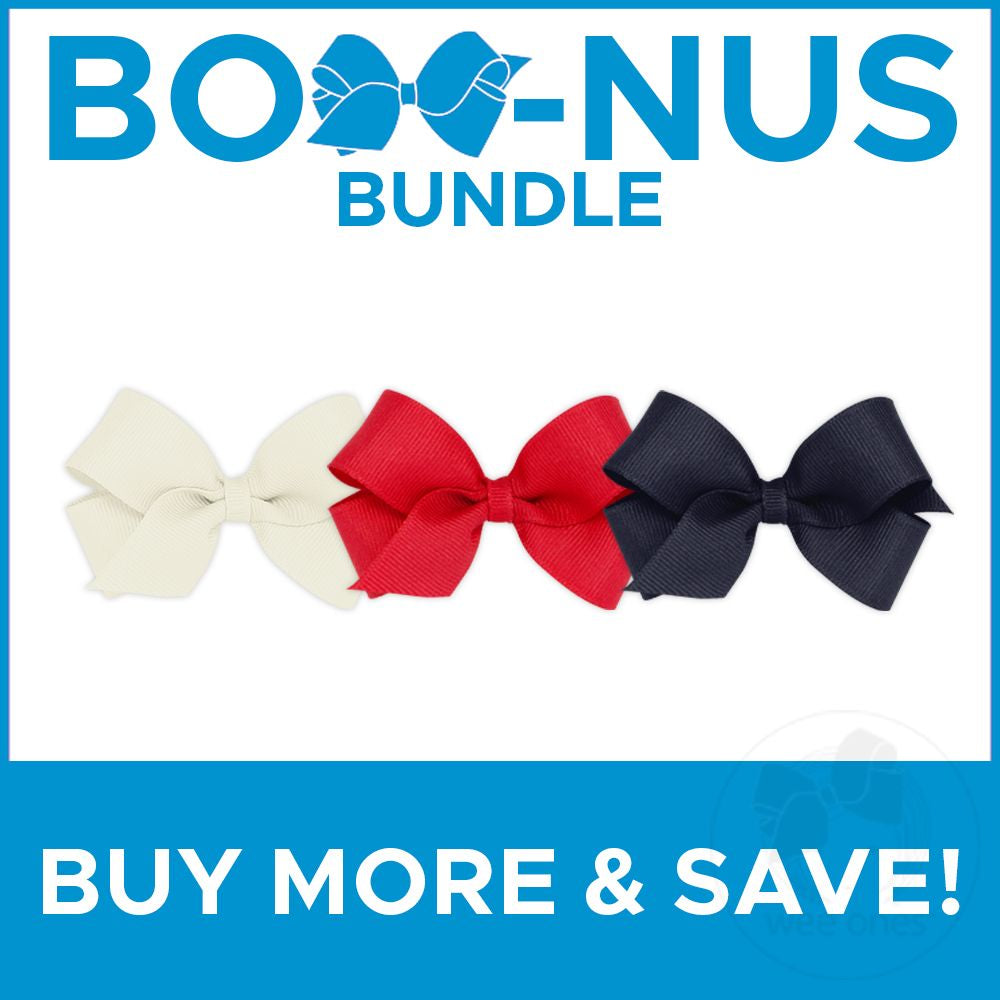 BUY MORE AND SAVE! 3 Mini Classic Grosgrain Girls Hair Bows