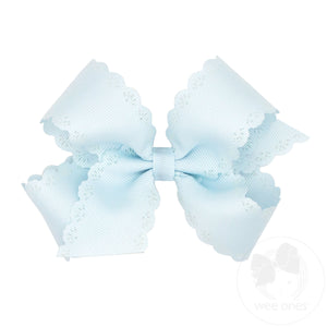 Medium Grosgrain Bow with Eyelet Flower-Embossed Edges