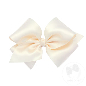 Small King French Satin Girls Hair Bow (Knot Wrap)