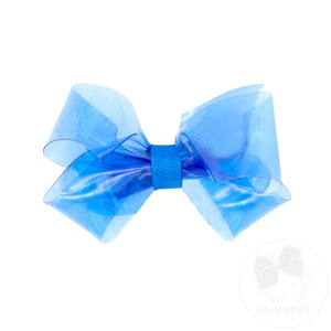 Mini WeeSplash Colored Vinyl Bow with Plain Wrap