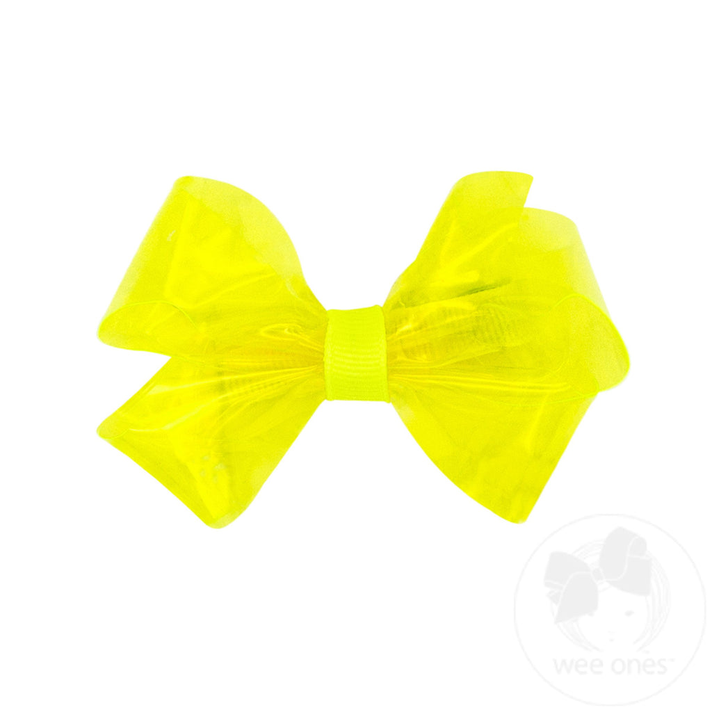 Mini WeeSplash Colored Vinyl Bow with Plain Wrap