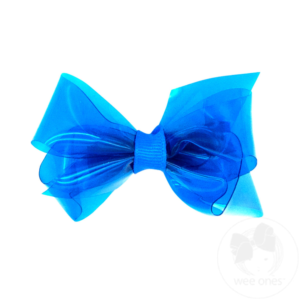 Mini WeeSplash Colored Vinyl Bow with Plain Wrap