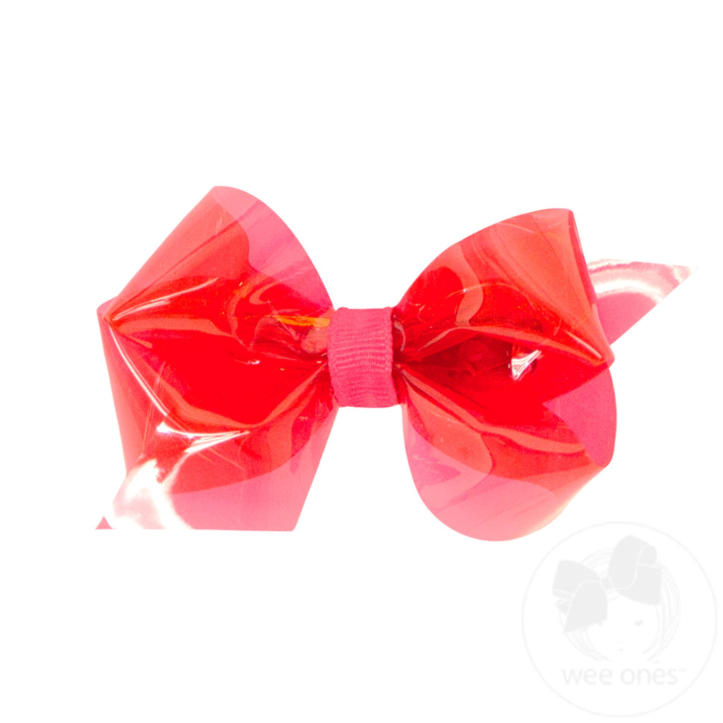 Mini WeeSplash Colored Vinyl Bow with Plain Wrap