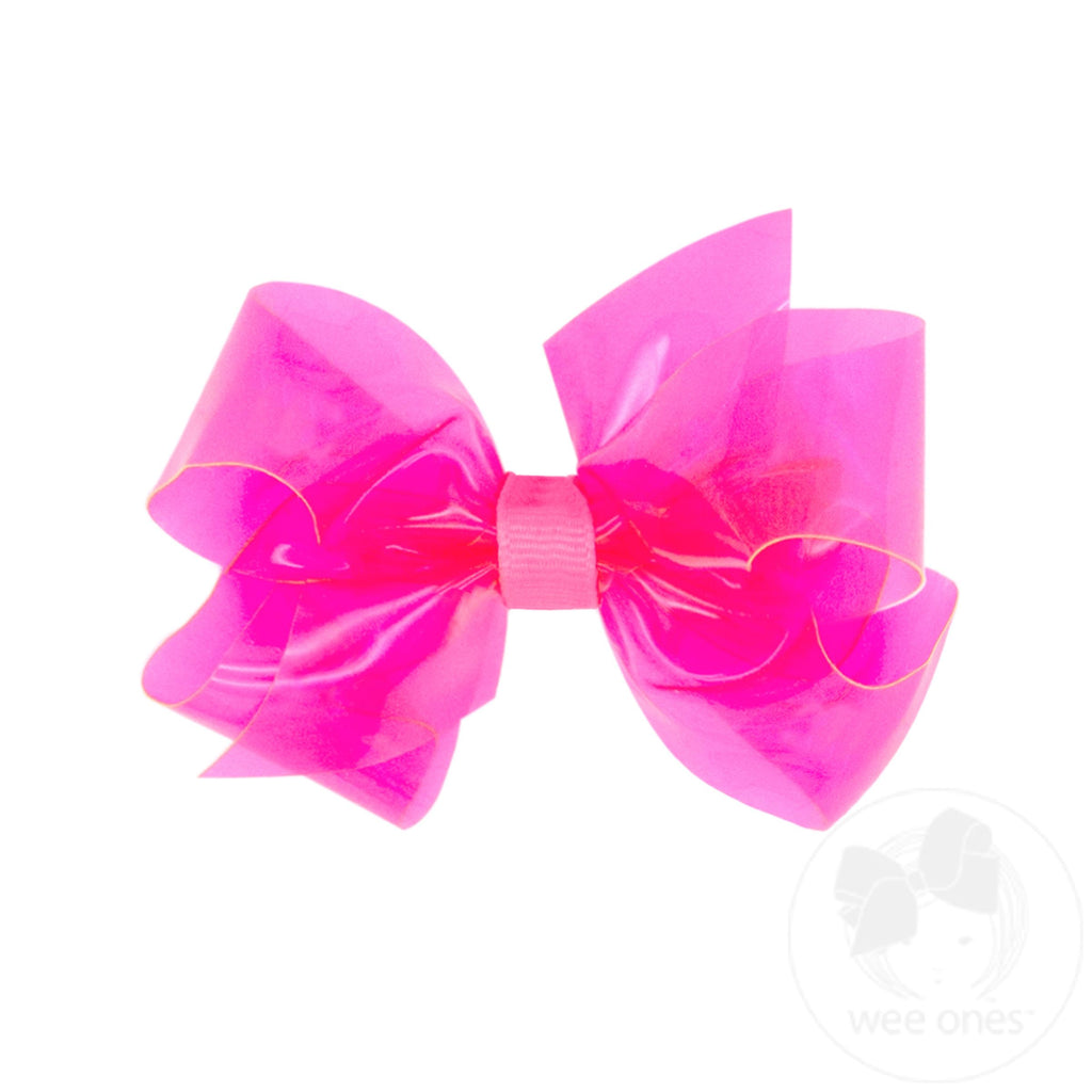 Mini WeeSplash Colored Vinyl Bow with Plain Wrap