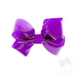 Mini WeeSplash Colored Vinyl Bow with Plain Wrap