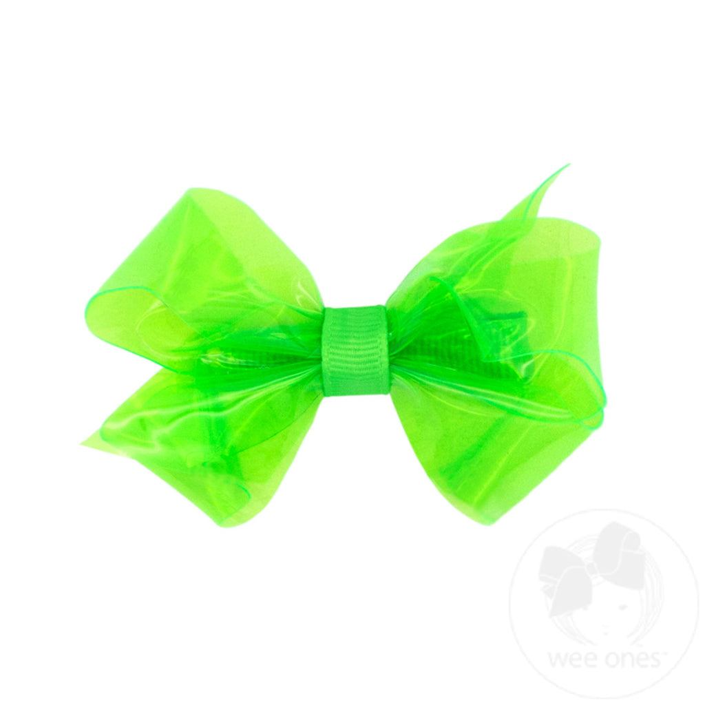 Mini WeeSplash Colored Vinyl Bow with Plain Wrap