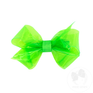 Mini WeeSplash Colored Vinyl Bow with Plain Wrap