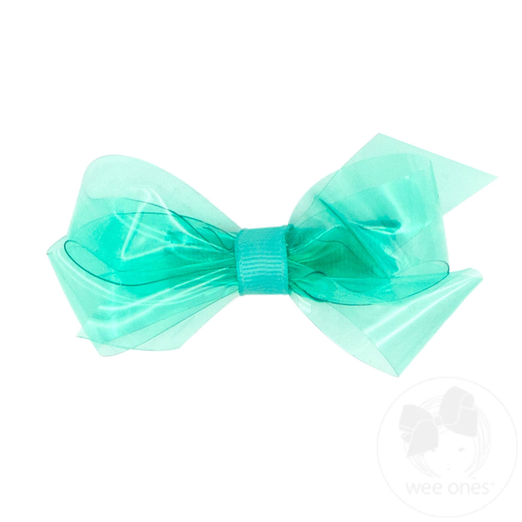 Mini WeeSplash Colored Vinyl Bow with Plain Wrap