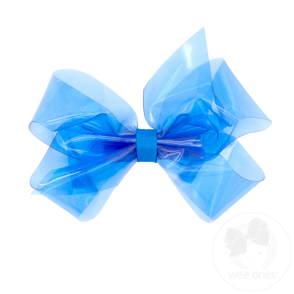 Medium WeeSplash Colored Vinyl Bow with Plain Wrap