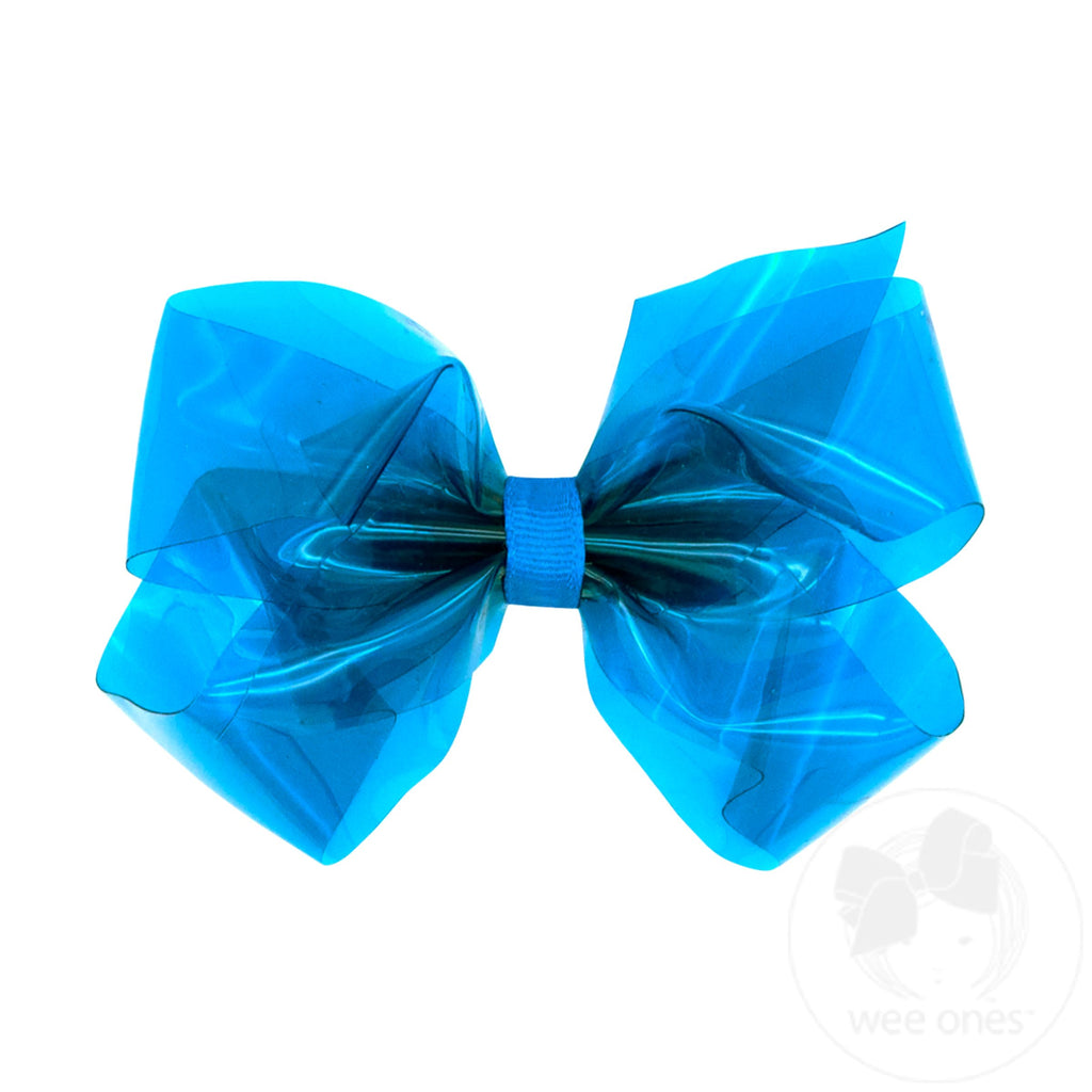 Medium WeeSplash Colored Vinyl Bow with Plain Wrap