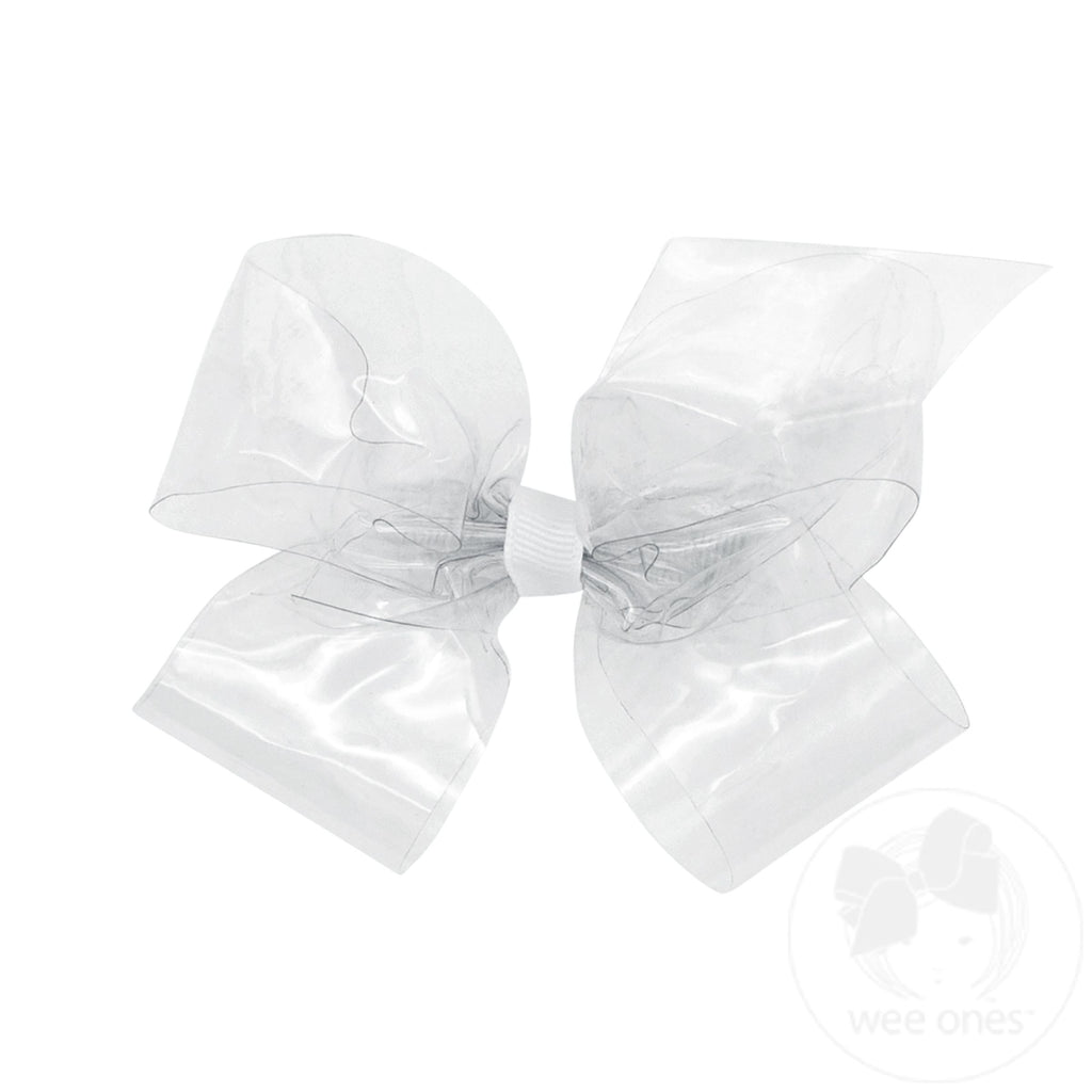 Medium WeeSplash Colored Vinyl Bow with Plain Wrap