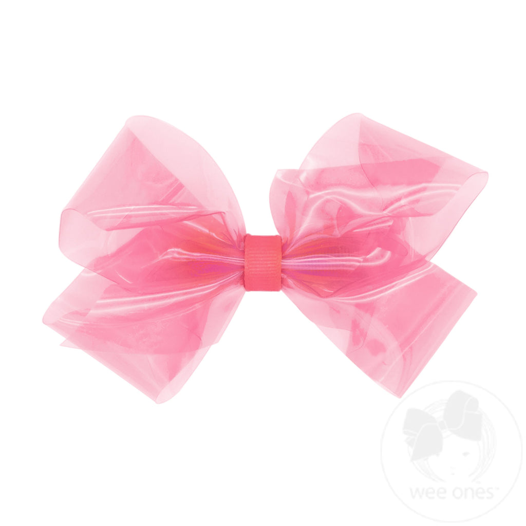 Medium WeeSplash Colored Vinyl Bow with Plain Wrap