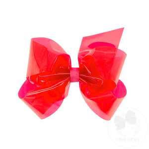 Medium WeeSplash Colored Vinyl Bow with Plain Wrap