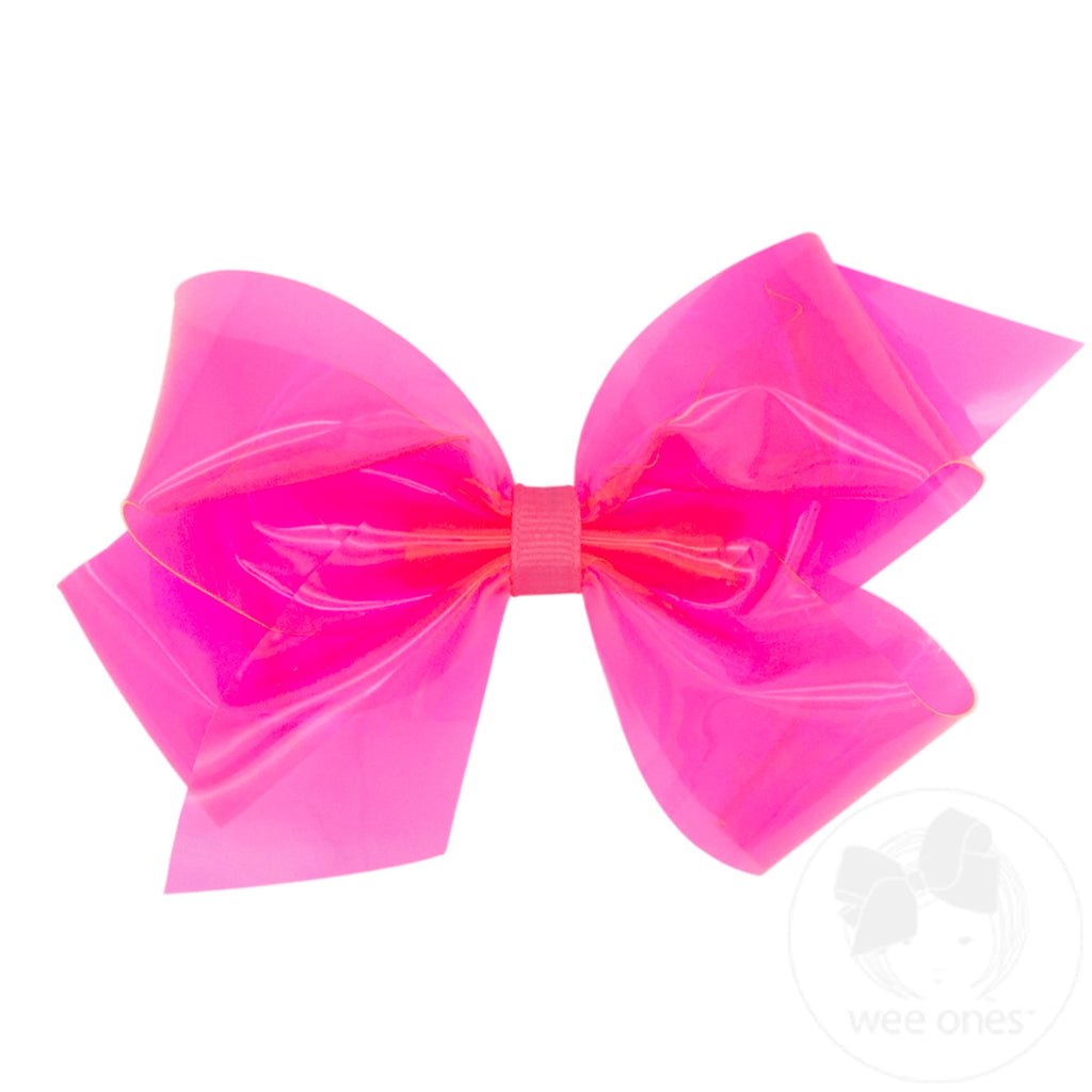 Medium WeeSplash Colored Vinyl Bow with Plain Wrap