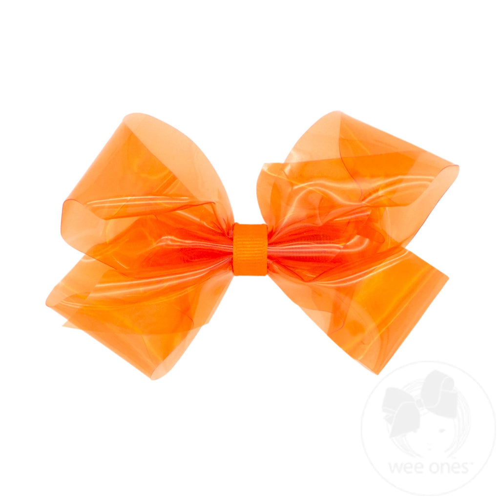 Medium WeeSplash Colored Vinyl Bow with Plain Wrap