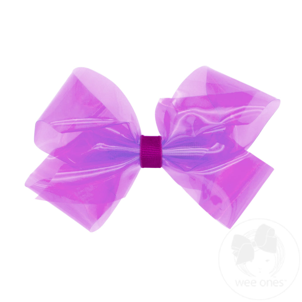 Medium WeeSplash Colored Vinyl Bow with Plain Wrap