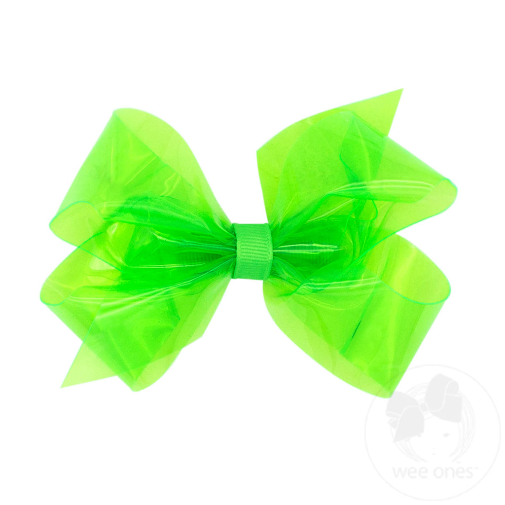 Medium WeeSplash Colored Vinyl Bow with Plain Wrap