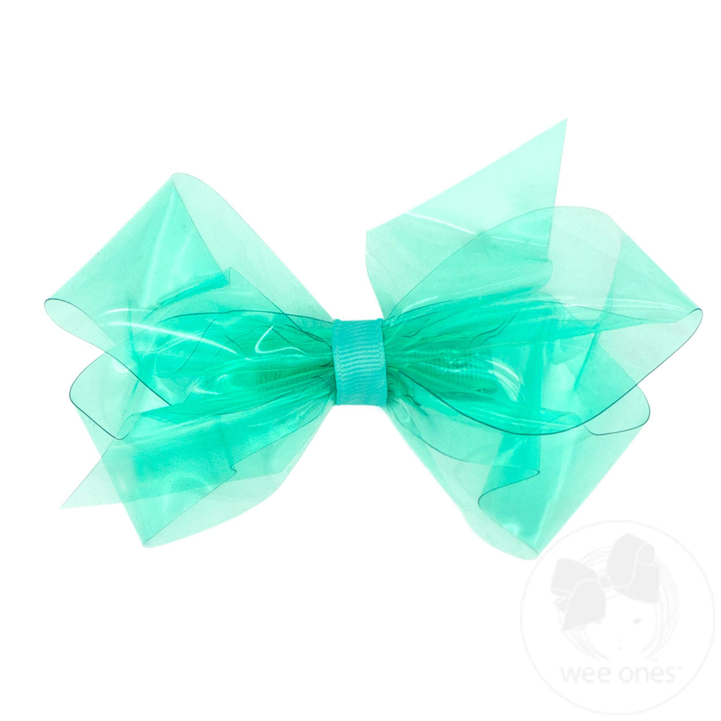 Medium WeeSplash Colored Vinyl Bow with Plain Wrap