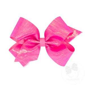 Medium Sheer Iridescent and Grosgrain Overlay Hair Bow