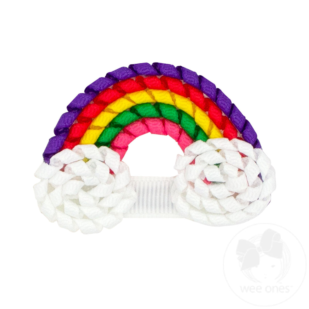 Large Grosgrain Rainbow Ribbon Hair Clip