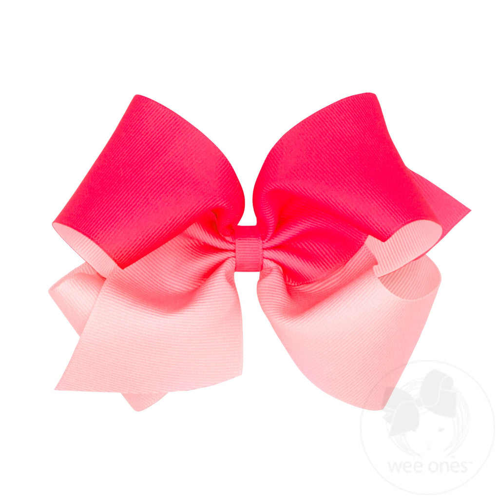 King Grosgrain Ombre Color-block Print Girls Hair Bow