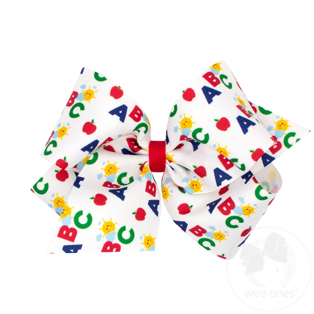King School-themed Printed Grosgrain Hair Bow