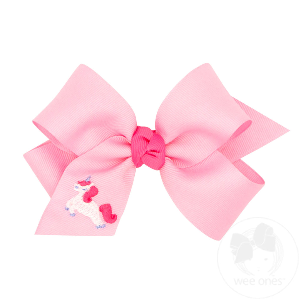 Medium Grosgrain Hair bow with Contrasting Knot Wrap