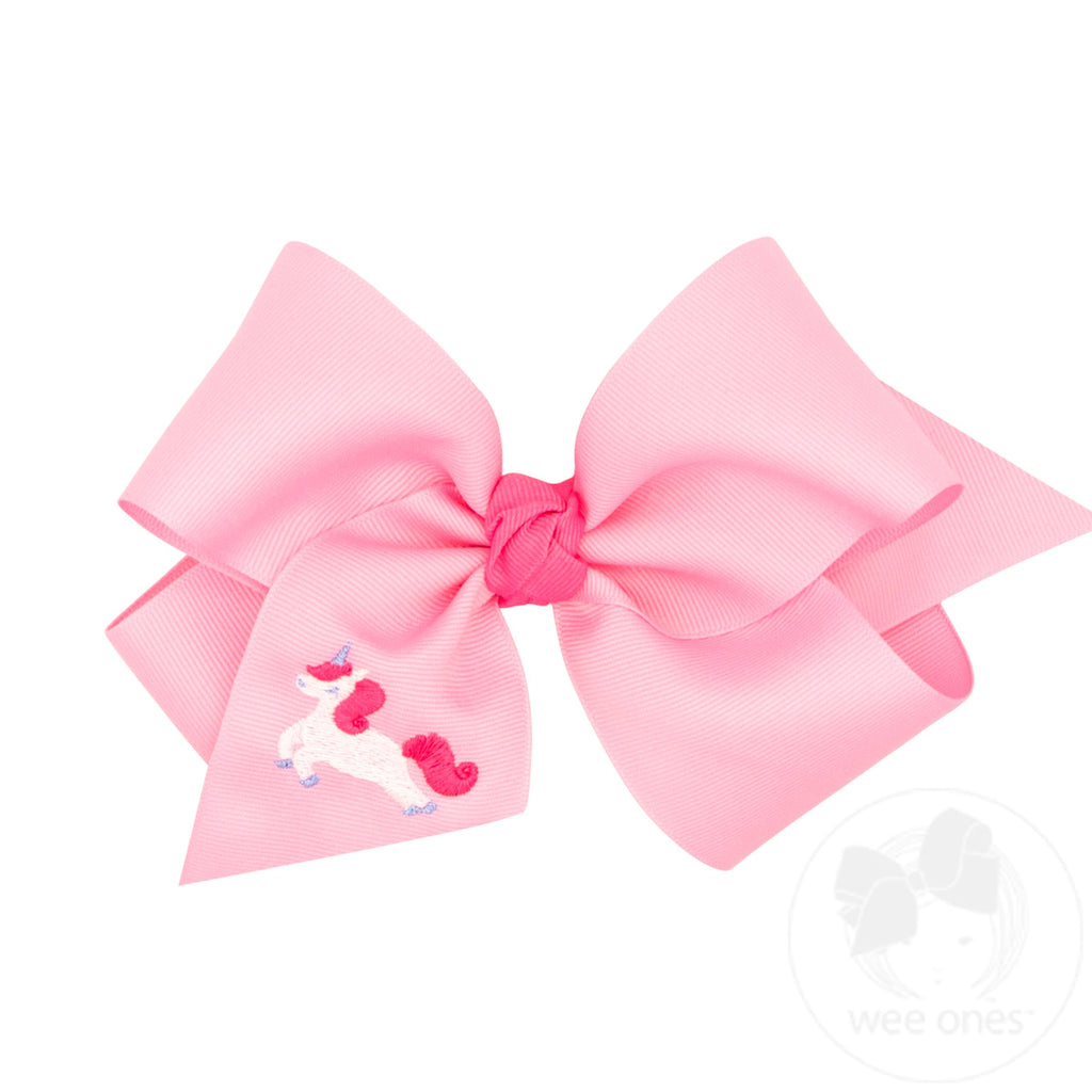 King Grosgrain Hair bow with Contrasting Knot Wrap