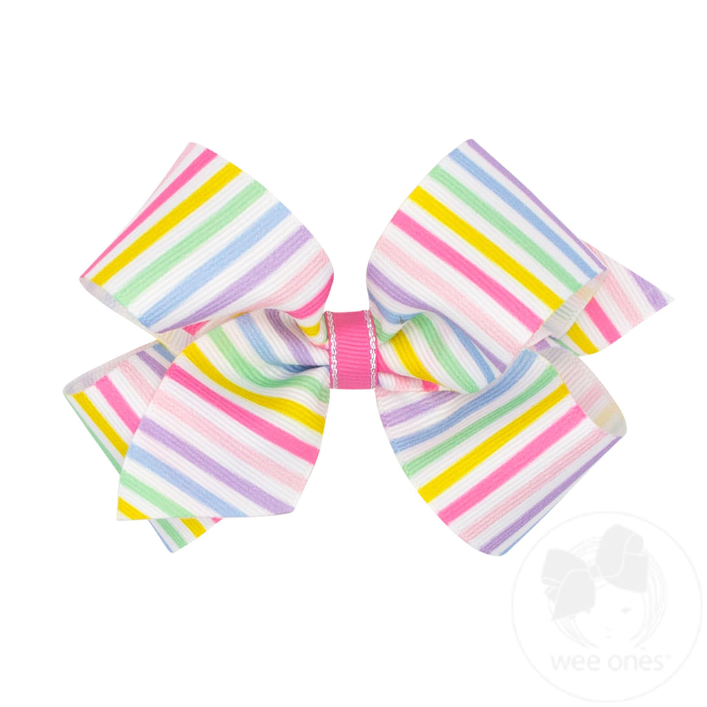 Medium Birthday-themed Printed Grosgrain Hair Bow