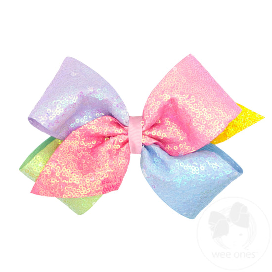 King Ombre Printed Sequin Hair Bow