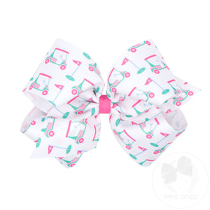 King Golf Cart Print Grosgrain Hair Bows