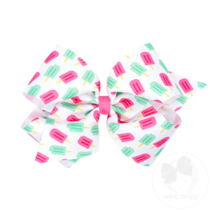 King Popsicle Print Grosgrain Hair Bows