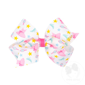 Medium Princess and Dance-Inspired Ballet Dress Printed Grosgrain Hair Bow