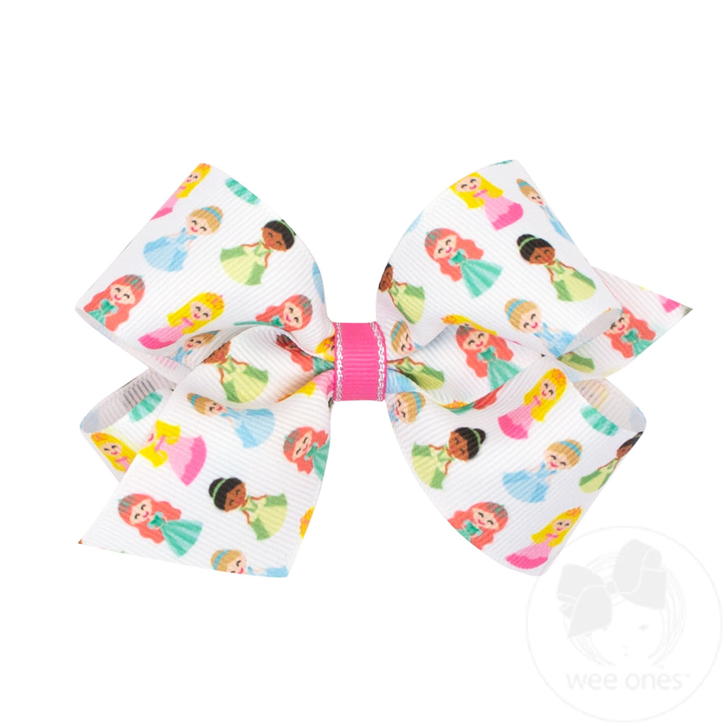 Medium Princess and Dance-Inspired Printed Grosgrain Hair Bow